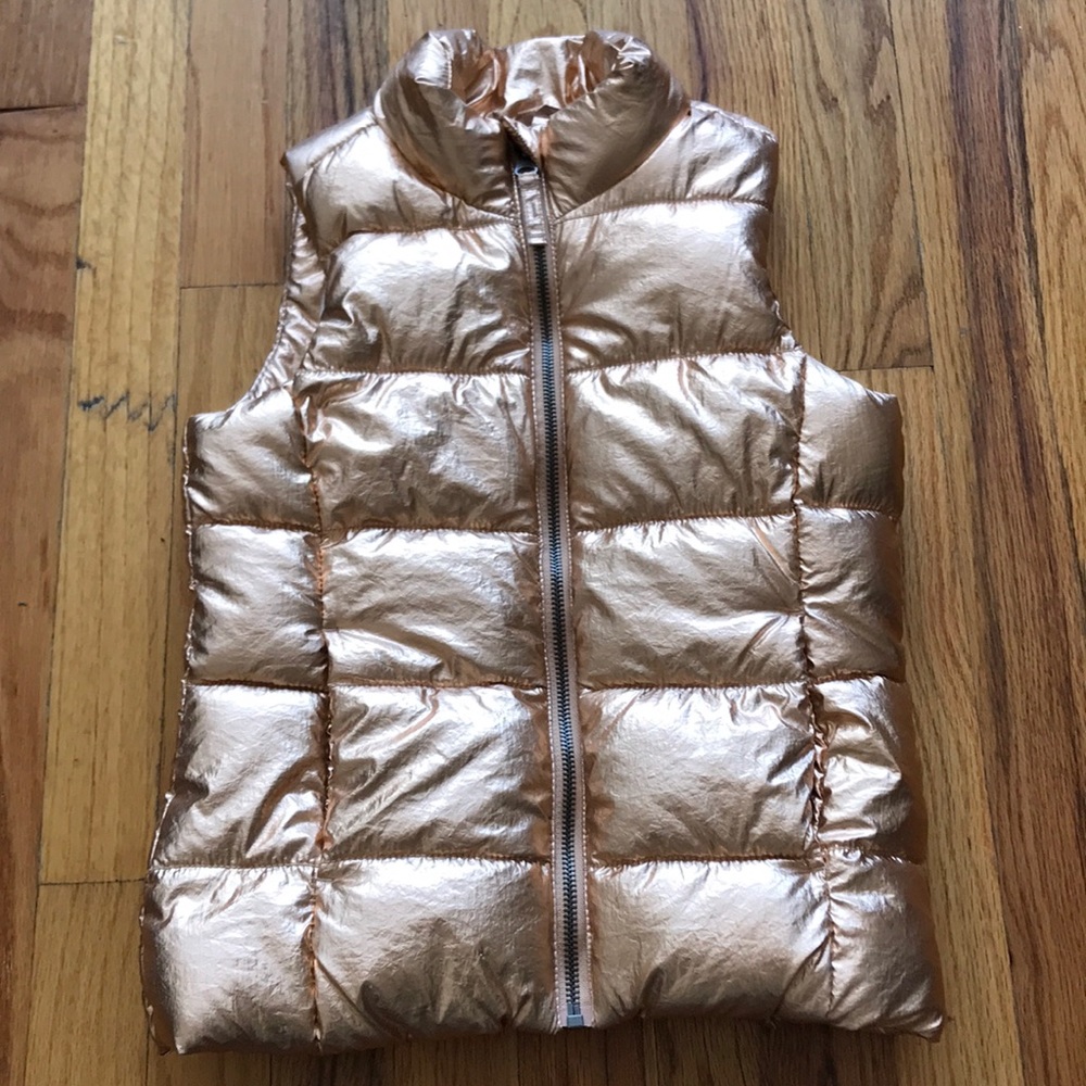 OLD NAVY METALLIC BRONZE DOWN VEST